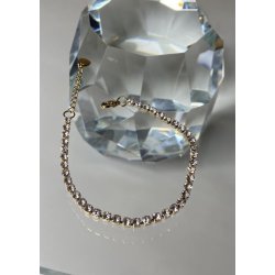 Clear Stone Bracelet- Gold