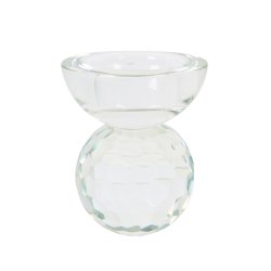 Cleo fyrfadst. krystal D7x9- Clear