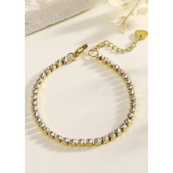 Clear Stone Bracelet- Gold