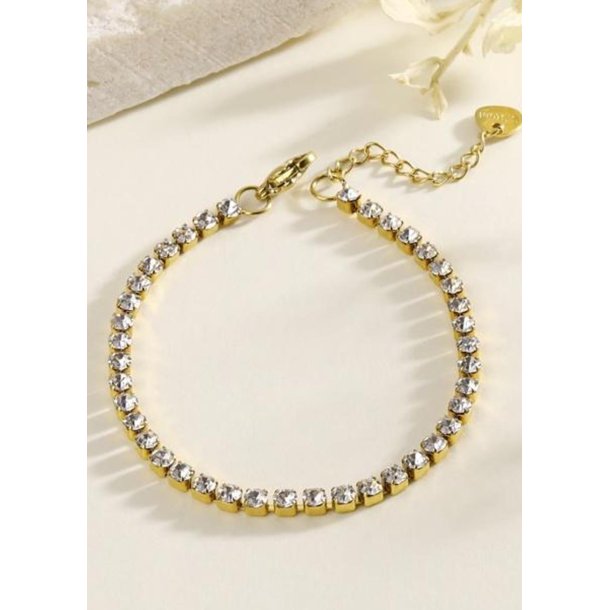 Clear Stone Bracelet- Gold