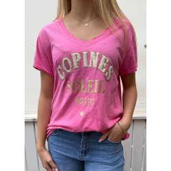 Copines Cotton T-shirt- Pink