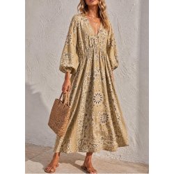 Pinka Cotton Dress- Beige