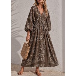 Pinka Cotton Dress- Brown