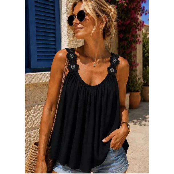 Cynthia Floral Strap Top- Black PRE-ORDRE UGE 30