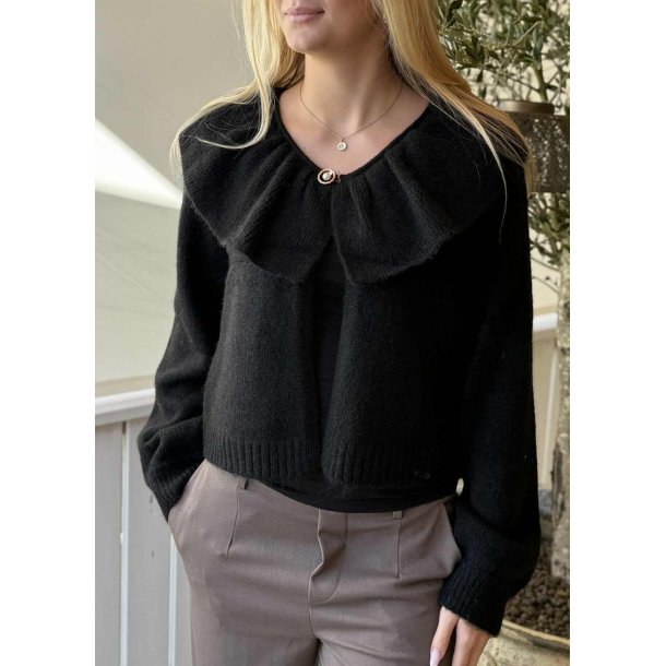 Denisi l/s lo Knit Cardigan-Black