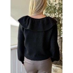 Denisi l/s lo Knit Cardigan-Black