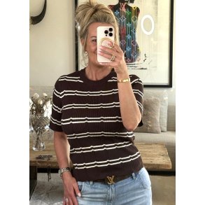 Ebba s/s Re Pullover- seal brown/birch