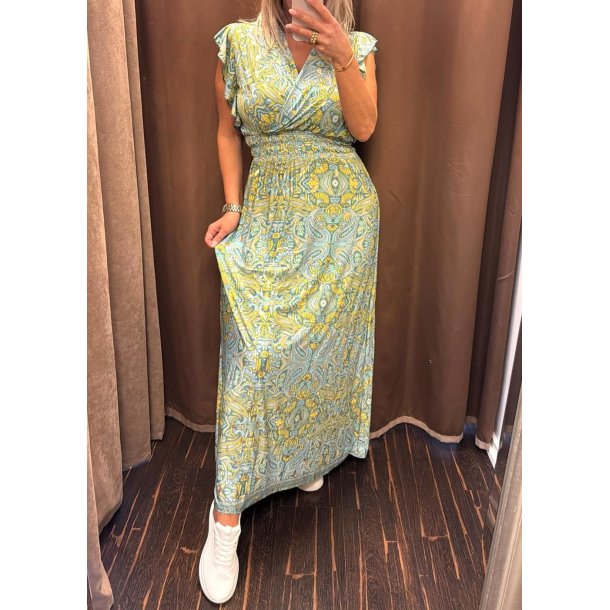 Elena Long Elastisk Dress 2263- Gre