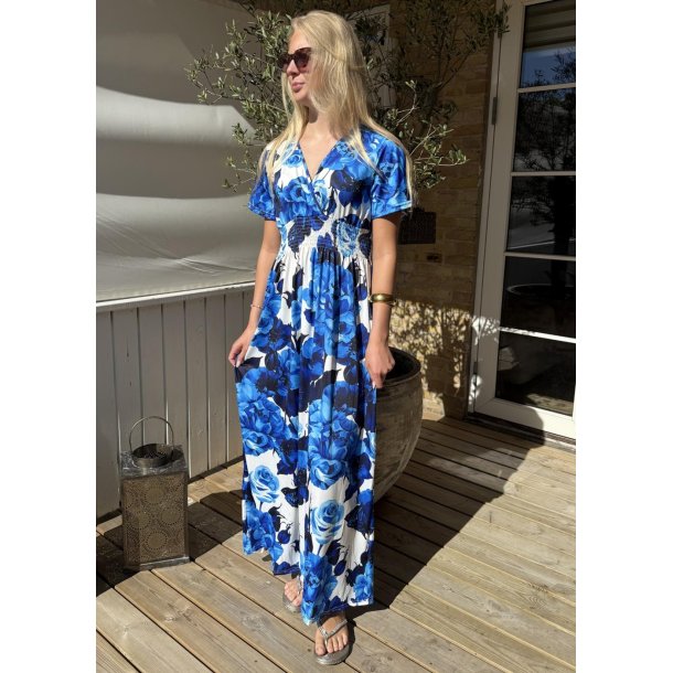 Elissa Elastisk Dress- Royal Blue
