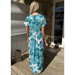 Elissa Elastisk Dress- Turkis