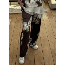Ella Pants- Brown Flower