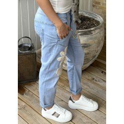 Emma Embroidery Jeans- Light Blue