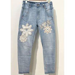 Emma Embroidery Jeans- Light Blue