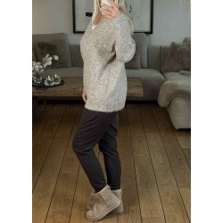 Emma V-neck Wool Knit- Taupe