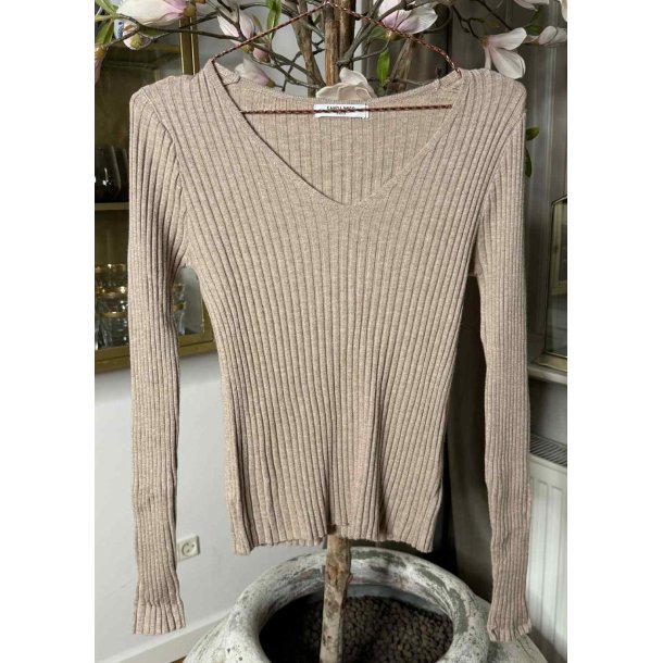 Fanny Knittet Blouse- Taupe