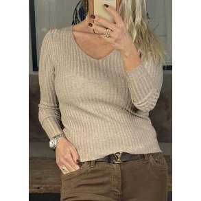 Fanny Knittet Blouse- Taupe