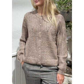 Flora Knit Button Cardigan- Desert Taupe