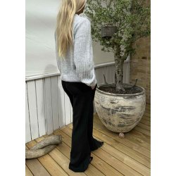 Flora Knit Button Cardigan- Light Grey melange