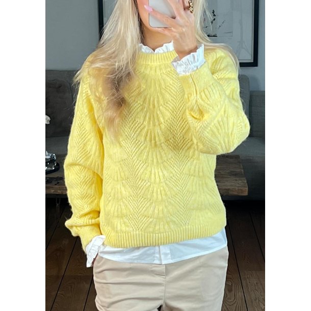 Flora Knit Pullover- Daffod melange