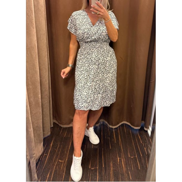 Floral Wrap Dress- White
