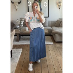 Frame Mw Denim Skirt- Light Blue De