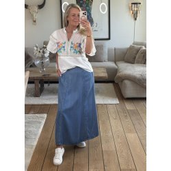 Frame Mw Denim Skirt- Light Blue De
