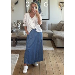Frame Mw Denim Skirt- Light Blue De