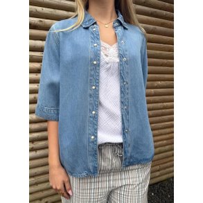 Frame Re Denim Top- light blue