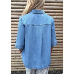 Frame Re Denim Top- light blue