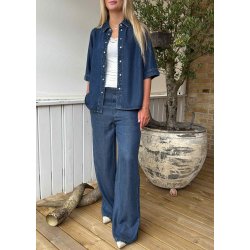 Frame Re Denim Top- Dark Blue rinse