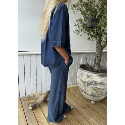 Frame Re Denim Top- Dark Blue rinse