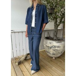 Frame Re Denim Top- Dark Blue rinse