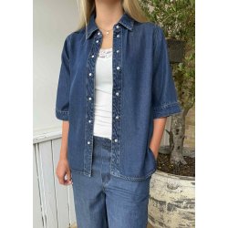 Frame Re Denim Top- Dark Blue rinse