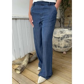 Frame Lisa Wide Mw Pants- Dark Blue/rinse wash