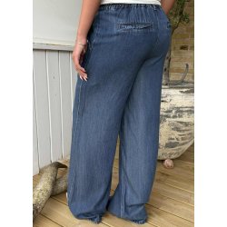 Frame Lisa Wide Mw Pants- Dark Blue/rinse wash