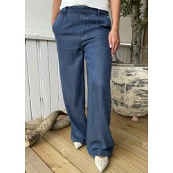 Frame Lisa Wide Mw Pants- Dark Blue/rinse wash