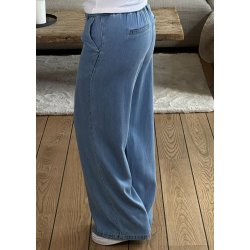 Frame Lisa Wide Mw Pants-light blue