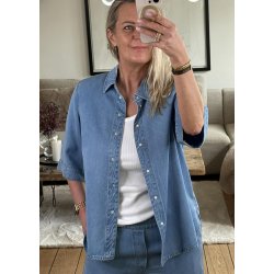 Frame Re Denim Top- light blue