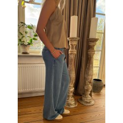 Frame Lisa Wide Mw Pants-light blue