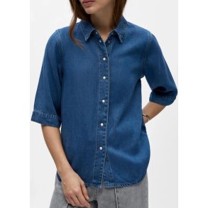 Frame Re Denim Top- Medium blue den