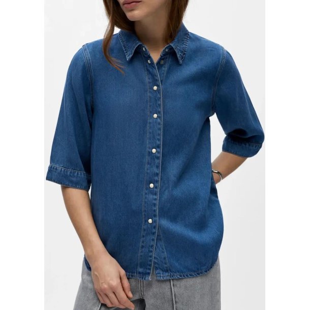 Frame Re Denim Top- Medium blue den