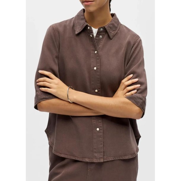 Frame Re Denim Top- Seal brown