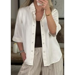 Frame Re Denim Top- Cloude Dancer