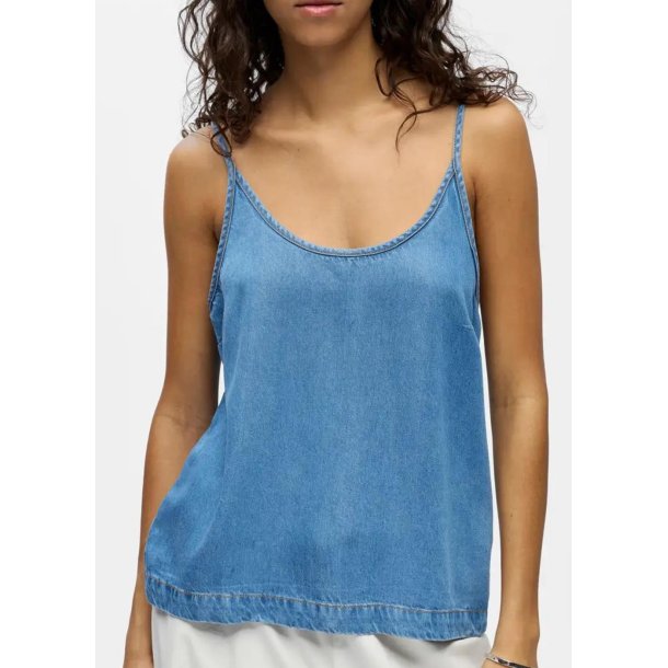 Frame Singlet Denim Top - Light Blu