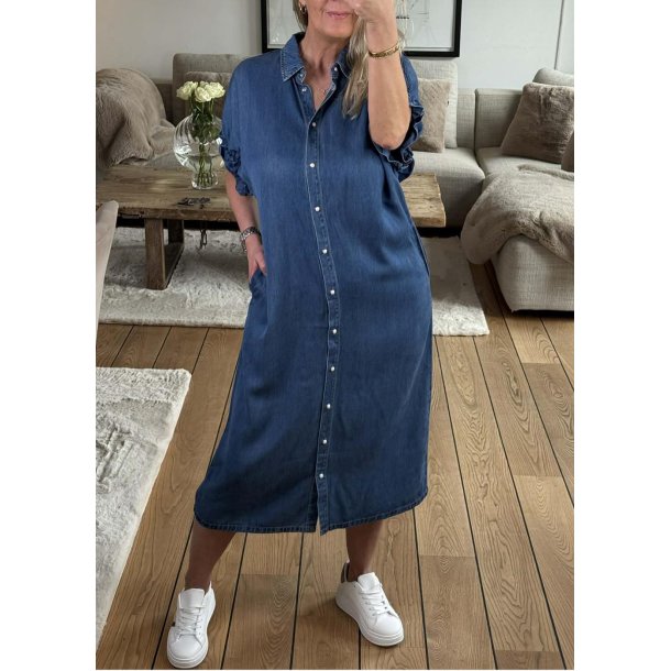 Frame Tiana Denim Dress- medium blue
