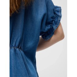 Frame V-neck Top- Medium blue denim