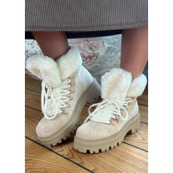 Fur Winther Boots- Beige 