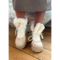 Fur Winther Boots- Beige 