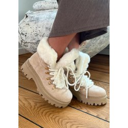 Fur Winther Boots- Beige 