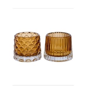 1 stk. Fyrfadsst. ass 8x7- amber